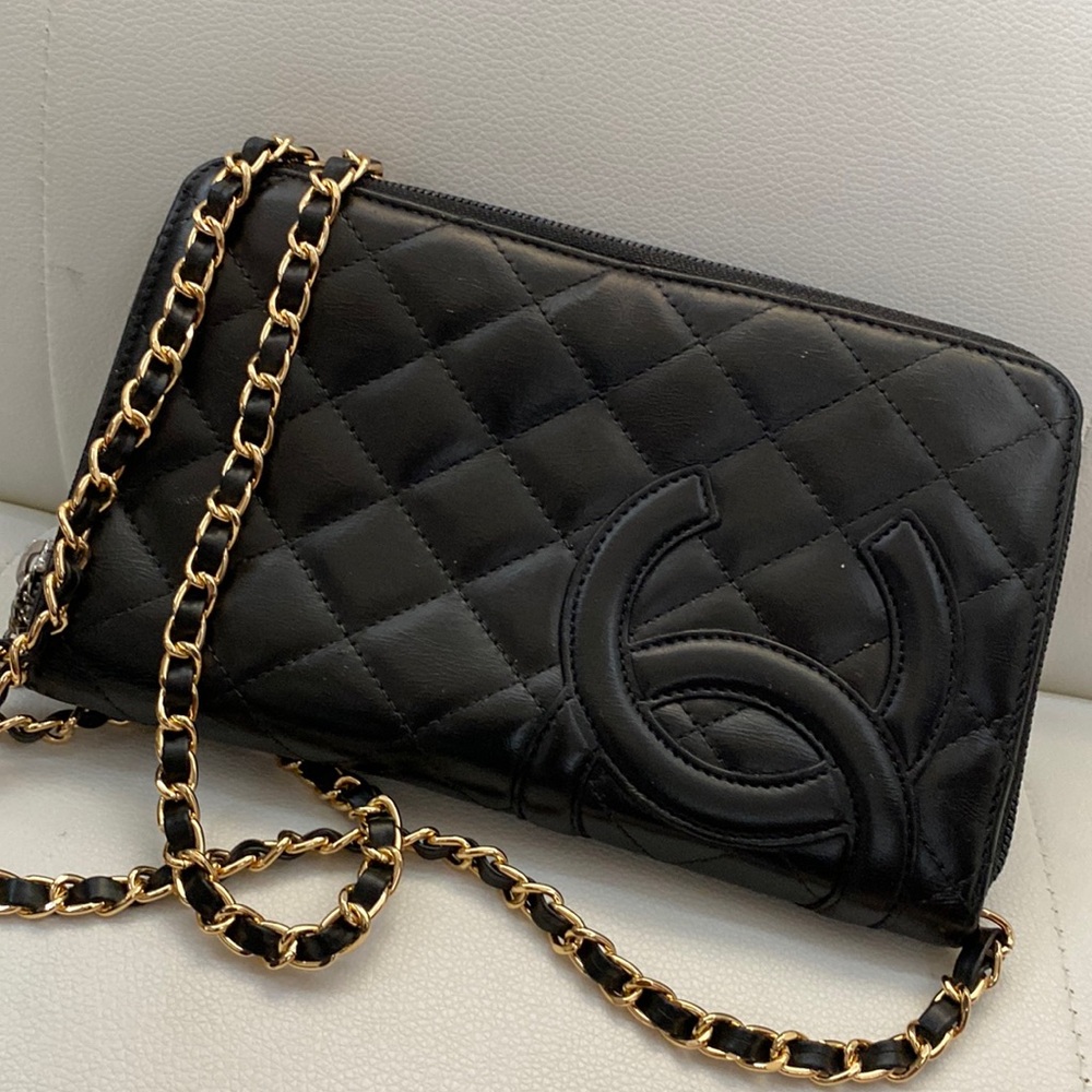 Authentic Chanel Lambskin Cambon Line Organizer Clutch Bag Wallet - Picture 5 of 17
